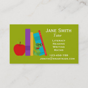 Freelance literacy tutor or teacher for kids business card