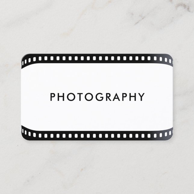 Freelance Photographer film roll Camera White Busi Business Card (Front)