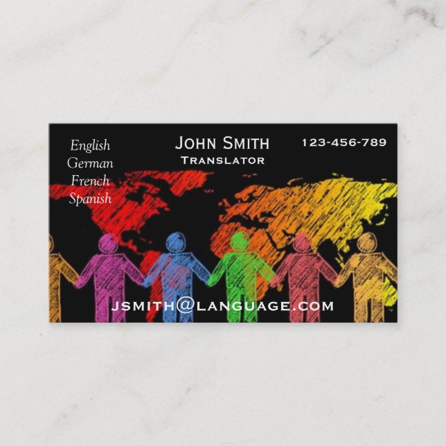 Freelance Translator language interpreter Business Card (Front)