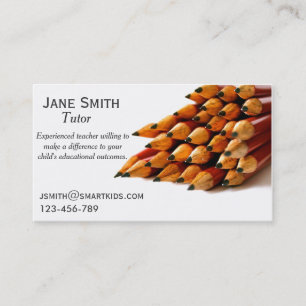 Freelance tutor or teacher stylish pencil business card