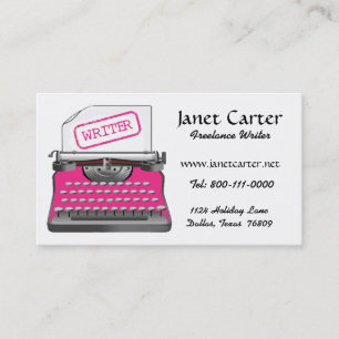 Freelance Writer Business Cards/Pink Cheetah Card