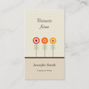 Freelance Writer - Cute Floral Theme Business Card