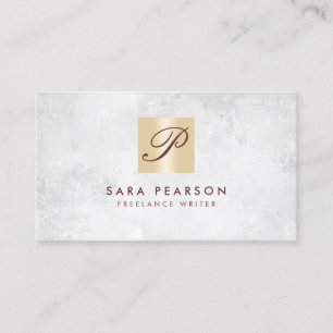 Freelance Writer Elegant GoldMonogram BusinessCard Business Card