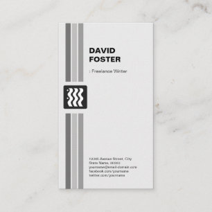 Freelance Writer - Modern Black White Business Card