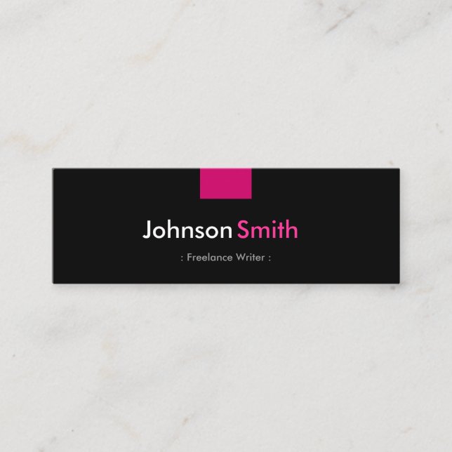 Freelance Writer - Rose Pink Compact Mini Business Card (Front)
