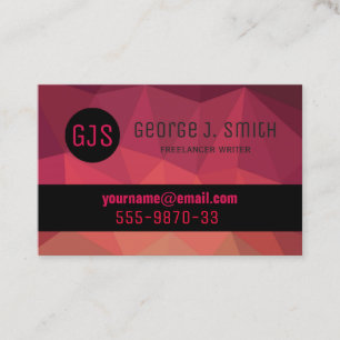 Freelancer writer modern hi-tech business card