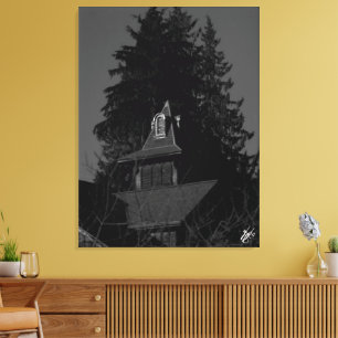 Freeland Lumber Yard black and white Canvas Print