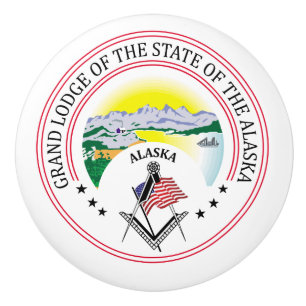 FreemaFreemasonsonry lodge of the state of Alaska Ceramic Knob
