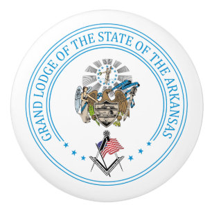 FreemaFreemasonsonry lodge of the state of Arkansa Ceramic Knob