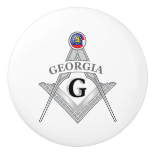 FreemaFreemasonsonry lodge of the state of Georgia Ceramic Knob