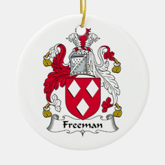 Freeman Family Crest Ceramic Tree Decoration