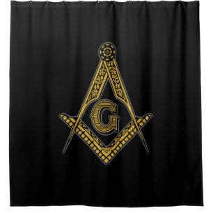 Freemason (Black & Gold) Shower Curtain