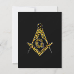 Freemason (Black & Gold) Thank You Card