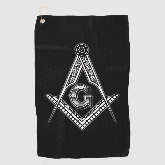 Freemason (Black) Golf Towel (Front)