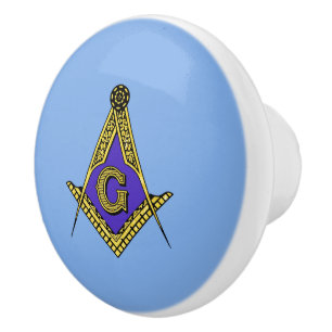 Freemason (Blue) Ceramic Knob