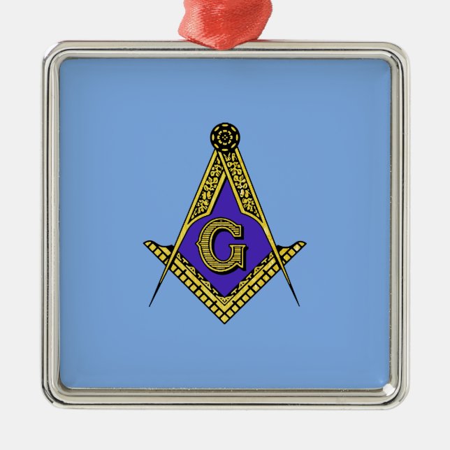 Freemason (Blue) Metal Tree Decoration (Front)