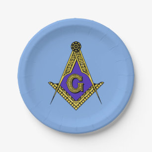 Freemason (Blue) Paper Plate
