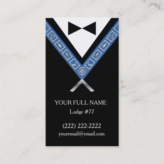 Freemason Business Cards | Custom Masonic Template (Front)