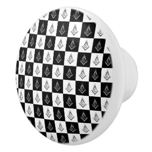 Freemason Checkered Pattern Ceramic Knob