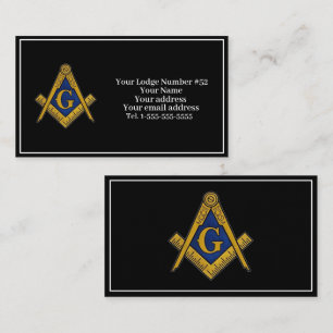 Freemason Freemasonry Symbol Masonic Black Business Card