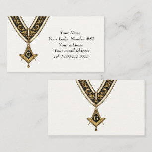 Freemason Freemasonry Symbol Masonic White Gold Business Card