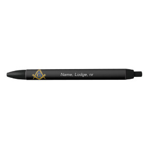 Freemason Masonic Black and gold Black Ink Pen