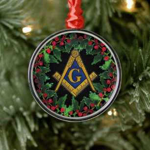 Freemason Masonic Christmas Wreath Rustic Metal Tree Decoration