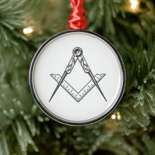 Freemason Masonic Christmas Wreath Rustic Metal Tree Decoration
