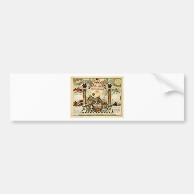 Freemason Masonic Emblematic Chart Bumper Sticker (Front)