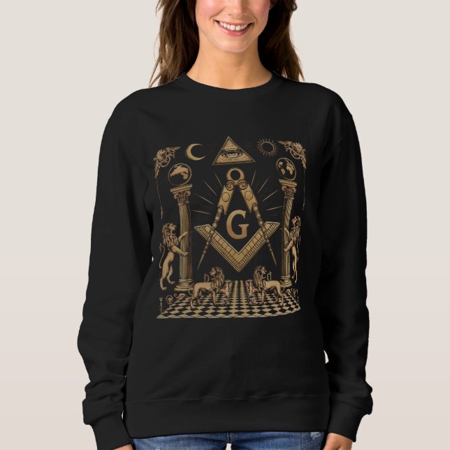 Freemason Masonic Fraternal Freemasonry Square Com Sweatshirt (Front)