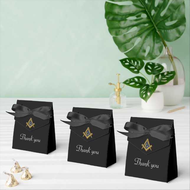 Freemason Masonic Gifts Black Square Compass Favour Box (Multiple)