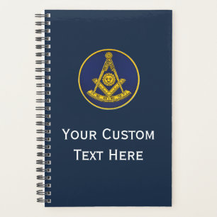 Freemason Masonic Gifts Past Master Navy Blue Planner
