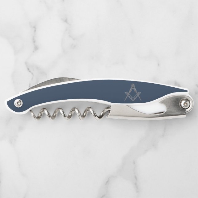 Freemason Masonic Gifts Square and Compass Blue Corkscrew (Back)