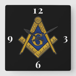 Freemason Masonic Lodge Masonry Square Wall Clock