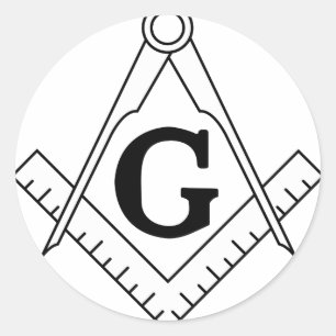 Freemason masonic logo classic round sticker