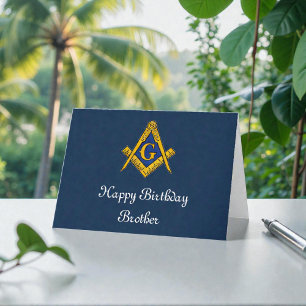 Freemason Masonic Mason Freemason Birthday Thank You Card