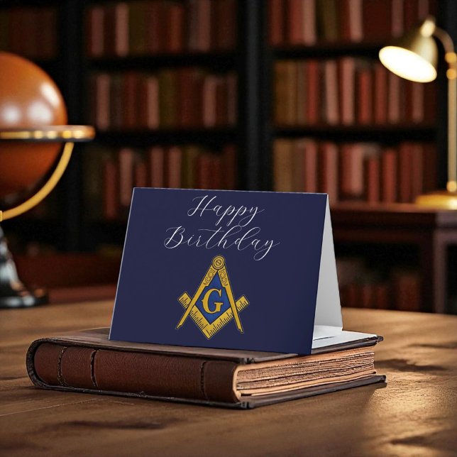 Freemason Masonic Mason Freemason Birthday Thank You Card (Creator Uploaded)