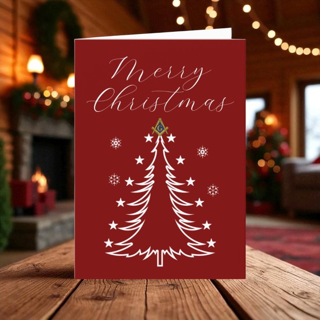 Freemason Masonic Mason Freemason Christmas Thank You Card (Creator Uploaded)