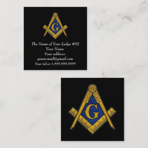 Freemason Masonic Masonry Black Square Business Card