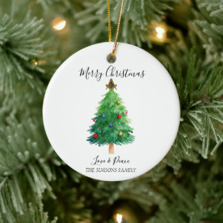Freemason Masonic Pine Merry Christmas Tree Ceramic Tree Decoration