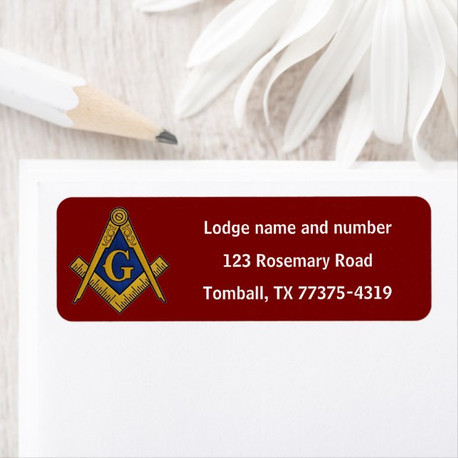 Freemason Masonic Square and Compass Burgundy (Insitu)