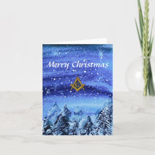 Freemason Masonic Square and Compass Christmas Thank You Card