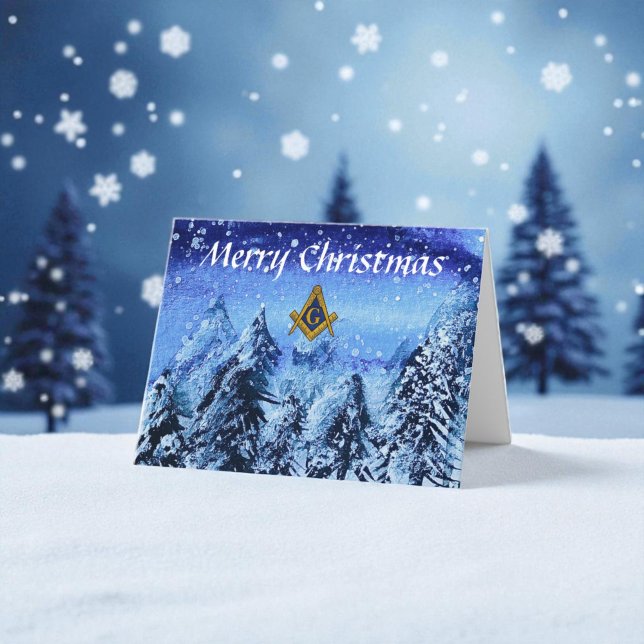 Freemason Masonic Square and Compass Christmas Thank You Card (Creator Uploaded)