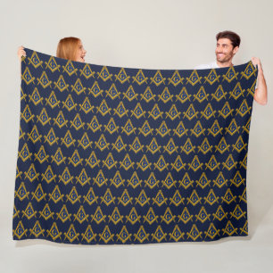 Freemason Masonic Square and Compass Freemasonry Fleece Blanket