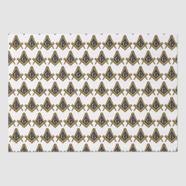 Freemason Masonic Square and Compass Freemasonry Tissue Paper (Front)