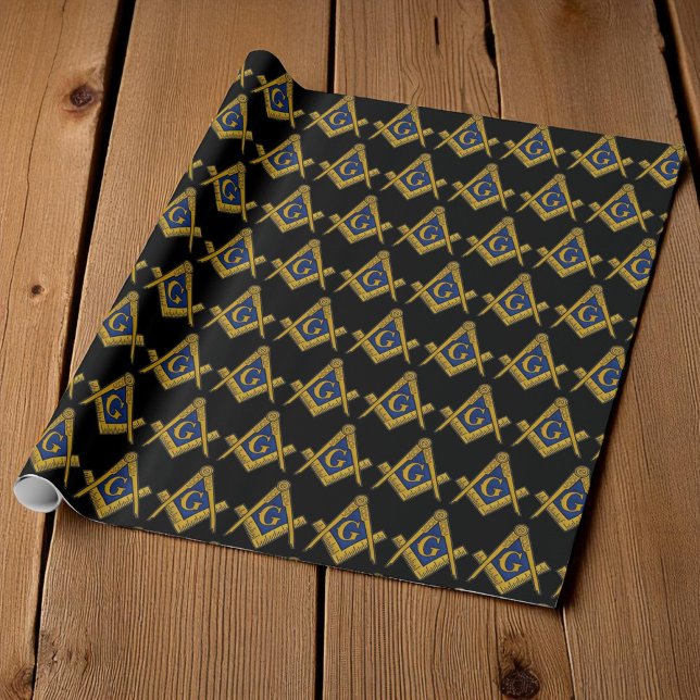 Freemason Masonic Square and Compass Freemasonry W Wrapping Paper (Creator Uploaded)