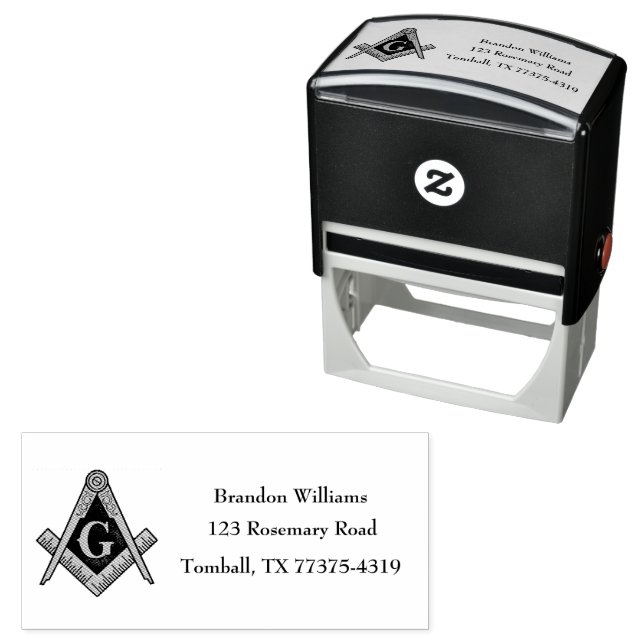Freemason Masonic Square and Compass  Self-inking Stamp (In Situ)