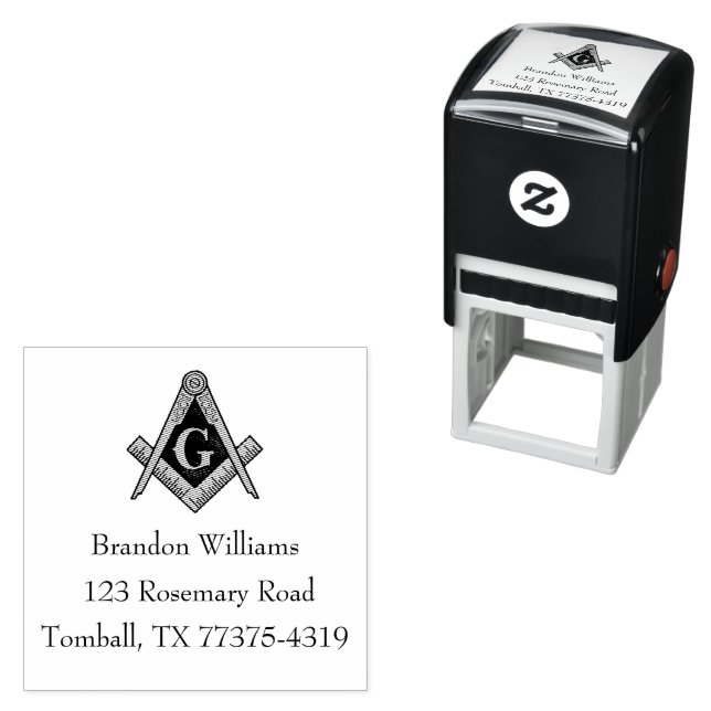 Freemason Masonic Square and Compass  Self-inking Stamp (In Situ)