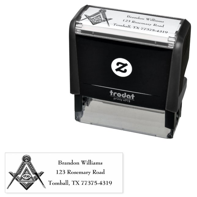 Freemason Masonic Square and Compass  Self-inking Stamp (In Situ)
