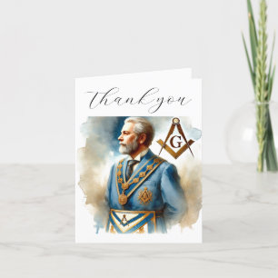 Freemason Masonic Square and Compass Thank you Card